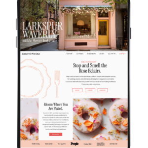 Mockup of a baker's website on an ipad.