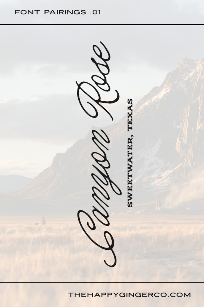 A graphic that shows a sample of an upscale western font pairing.