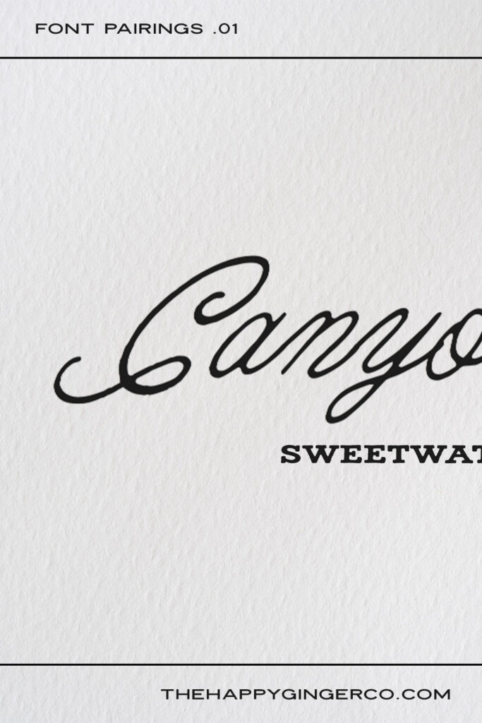 A graphic that shows a sample of an upscale western font pairing.