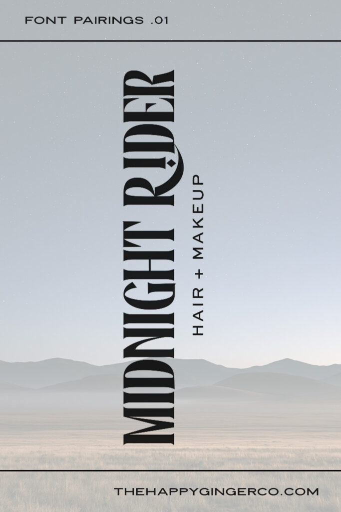 A graphic that shows a sample of an upscale western font pairing.