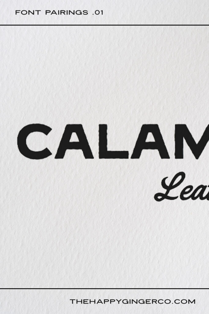 A graphic that shows a sample of an upscale western font pairing.