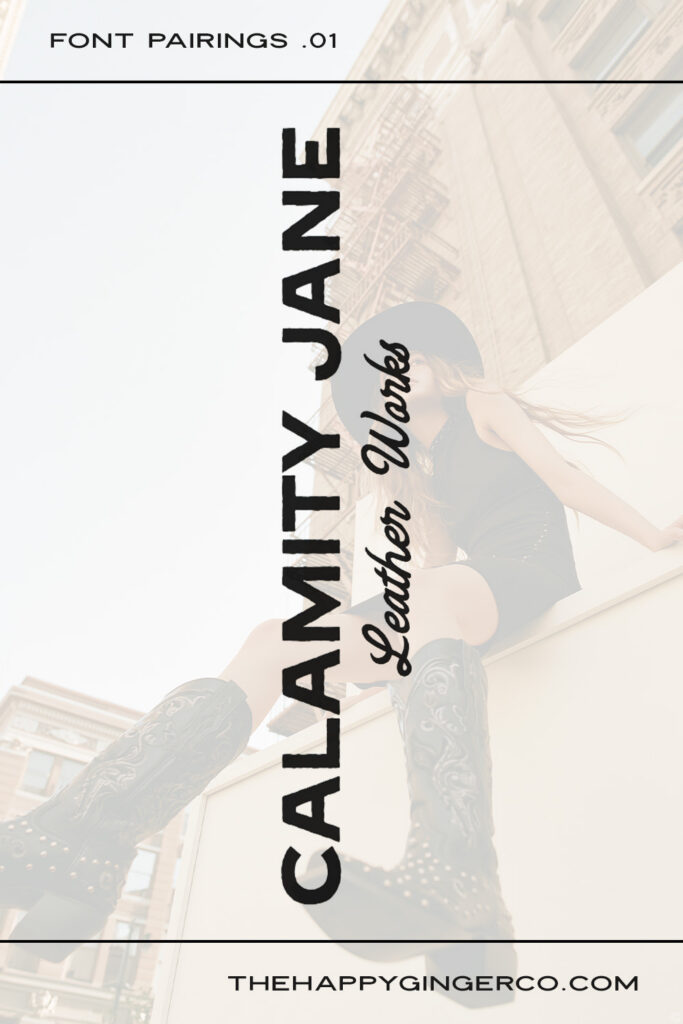 A graphic that shows a sample of an upscale western font pairing.