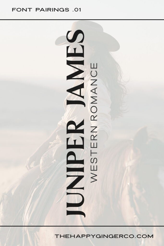 A graphic that shows a sample of an upscale western font pairing.